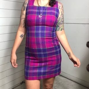 Vintage textured zip back dress